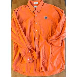 Cutter Buck Auburn Tigers Mens X Large Long Sleeve Button Down Orange Blue